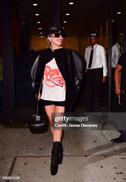 Lady Gaga leaves Milk Studios on July 11, 2018 in New York City.