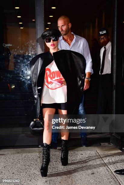 Lady Gaga leaves Milk Studios on July 11, 2018 in New York City.