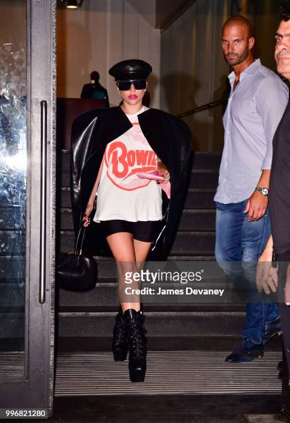 Lady Gaga leaves Milk Studios on July 11, 2018 in New York City.