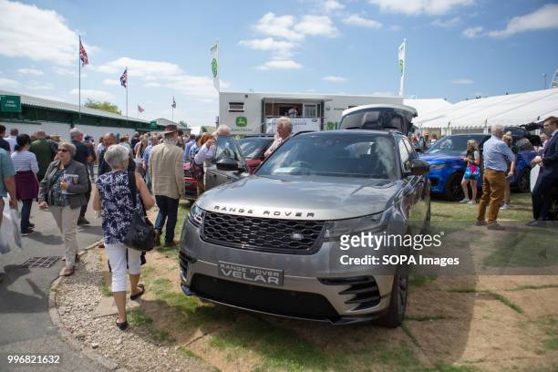 Range Rover Exhibition seen during the Great Yorkshire Show 2018 on day one. The Great Yorkshire Show is the biggest 3 days agricultural event in...