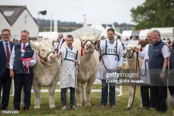 Participants seen with their cows during the Great Yorkshire Show 2018 on day one. The Great Yorkshire Show is the biggest 3 days agricultural event...