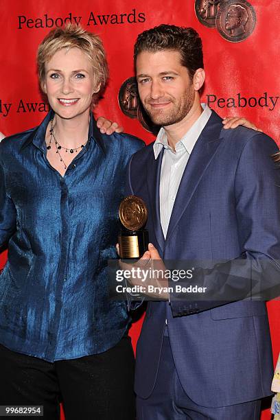 Actors Jane Lynch and Matthew Morrison attend the 69th Annual Peabody Awards at The Waldorf=Astoria on May 17, 2010 in New York City.