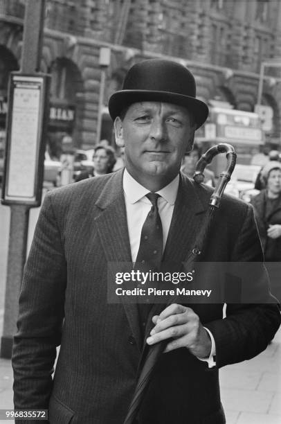 British test pilot Bill Bedford of Hawker Siddeley aircraft company, pictured wearing a bowler hat and pin stripe suit in London on 22nd September...