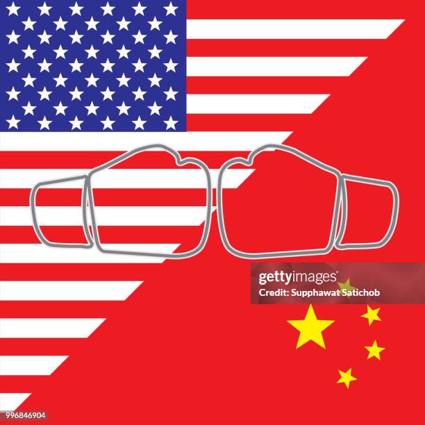 usa versus china vs flag - versus stock illustrations