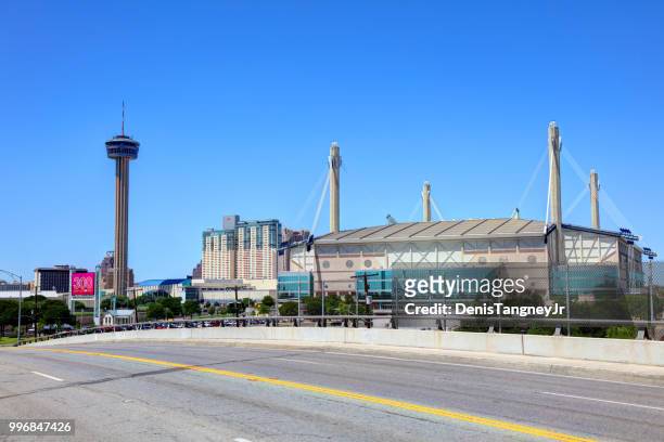 alamodome in san antonio - tower of the americas stock pictures, royalty-free photos & images
