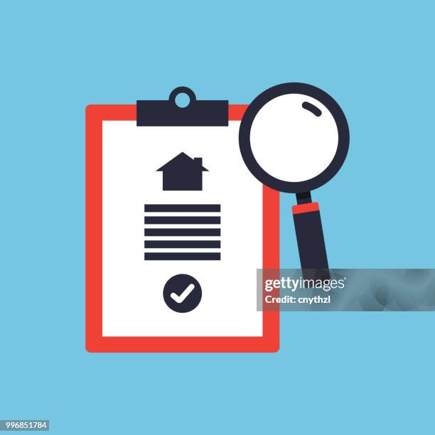 house inspection flat icon - cnythzl stock illustrations