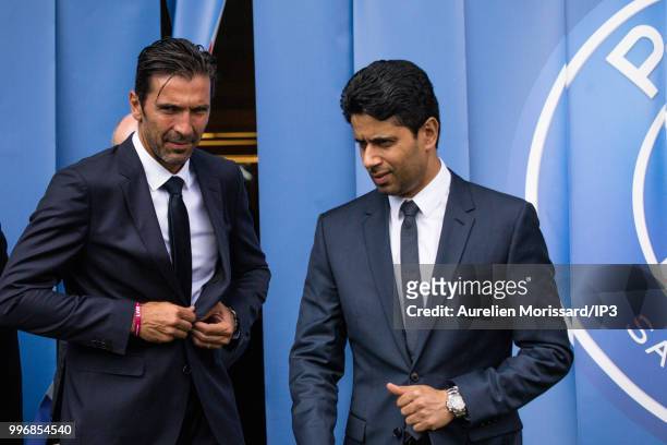 Nasser El Khelaifi , PSG President, during the press conference introducing the new player from Paris Saint Germain , former Juventus and Italian...
