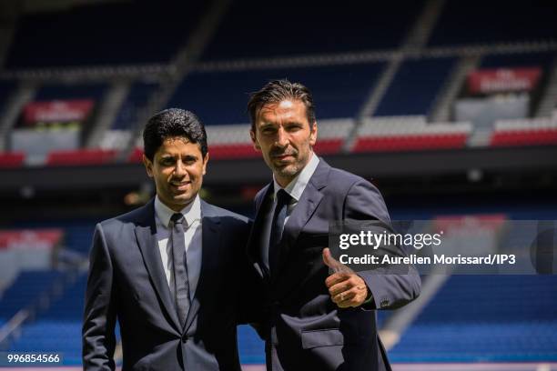 Nasser El Khelaifi , PSG President, during the press conference introducing the new player from Paris Saint Germain , former Juventus and Italian...