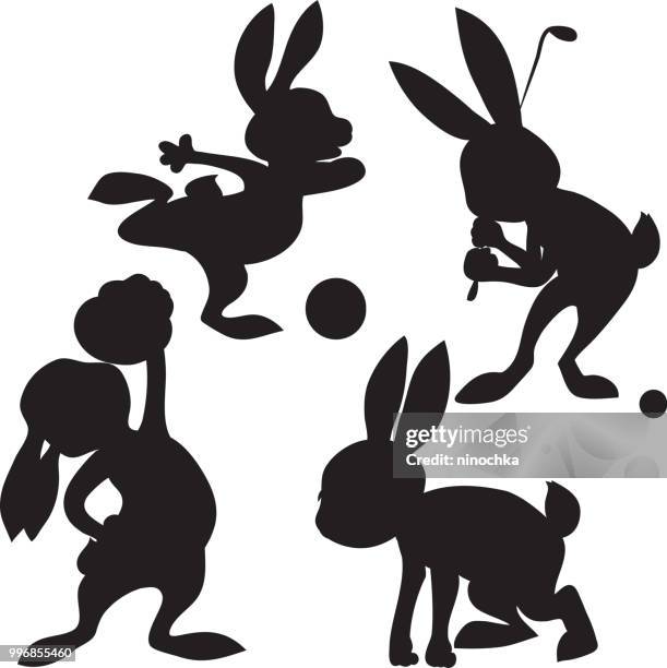 ilustrações, clipart, desenhos animados e ícones de rabbits  - funny football cartoons