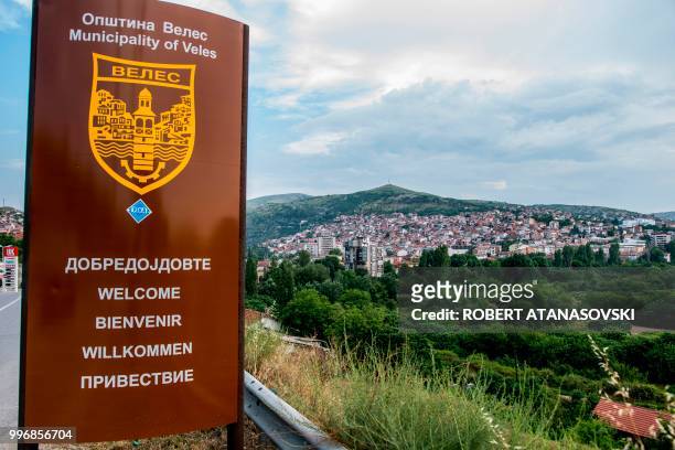 Picture taken on June 12 show a general view of the city of Veles.