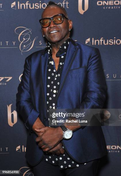 Host Randy Jackson attends City Summit: Wealth Mastery And Mindset Edition after-party at Allure Banquet & Catering on July 11, 2018 in Van Nuys,...