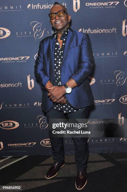 Host Randy Jackson attends City Summit: Wealth Mastery And Mindset Edition after-party at Allure Banquet & Catering on July 11, 2018 in Van Nuys,...