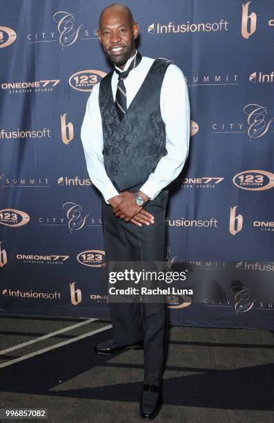 Actor Jermaine Jackson attends City Summit: Wealth Mastery And Mindset Edition after-party at Allure Banquet & Catering on July 11, 2018 in Van Nuys,...