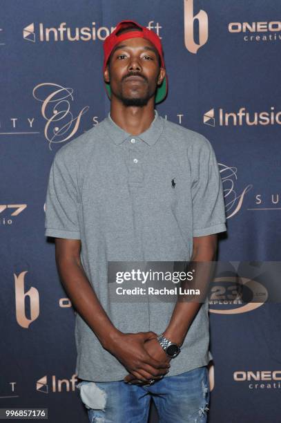 Rapper Nitro Geez attends City Summit: Wealth Mastery And Mindset Edition after-party at Allure Banquet & Catering on July 11, 2018 in Van Nuys,...