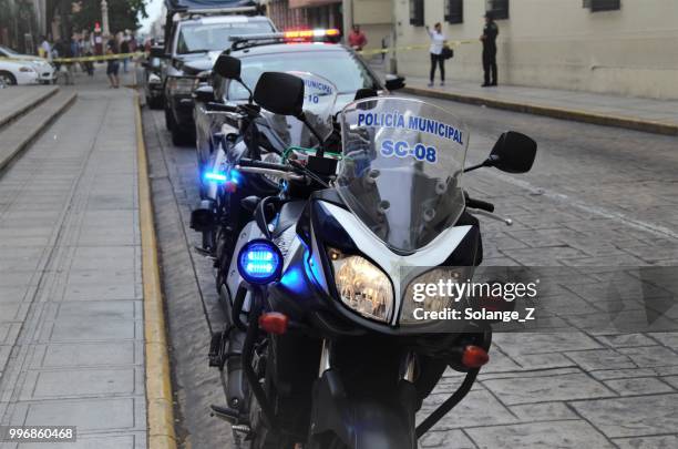 メキシコの警察車アナ オートバイ - 庇護者 ストックフォトと画像