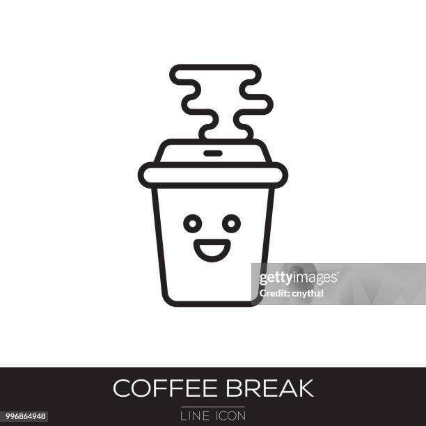 coffee break line icon - cnythzl stock illustrations