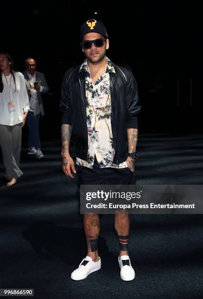 Dani Alves attends Marcos Luengo show at Mercedes Benz Fashion Week Madrid Spring/ Summer 2019 at IFEMA on July 11, 2018 in Madrid, Spain.