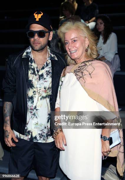 Dani Alves attends Marcos Luengo show at Mercedes Benz Fashion Week Madrid Spring/ Summer 2019 at IFEMA on July 11, 2018 in Madrid, Spain.