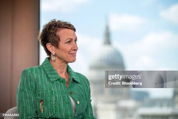 Inga Beale, chief executive officer of Lloyds of London, pauses during a Bloomberg Television interview in London, U.K., on Wednesday, July 11,...