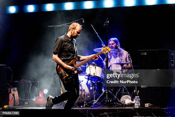 The scottish indie rock band Franz Ferdinand performing live at Anfiteatro del Vittoriale Gardone Riviera Italy, on July 11, 2018.