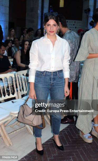 Miriam Giovanelli attends Moises Nieto show at Mercedes Benz Fashion Week Madrid Spring/ Summer 2019 at IFEMA on July 11, 2018 in Madrid, Spain.