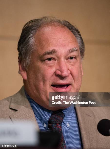 Marc Elrich speaks during the debate. A debate was held between democratic candidates for County Executive in Montgomery County on October 16, 2017...