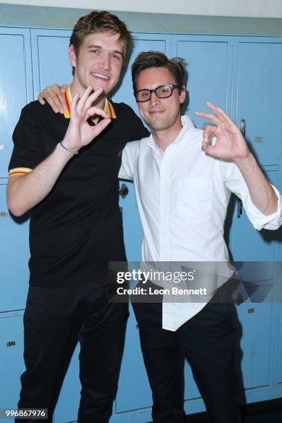 Director Bo Burnham and Producer Chris Storer attend the Screening Of A24's "Eighth Grade" - Arrivals at Le Conte Middle School on July 11, 2018 in...