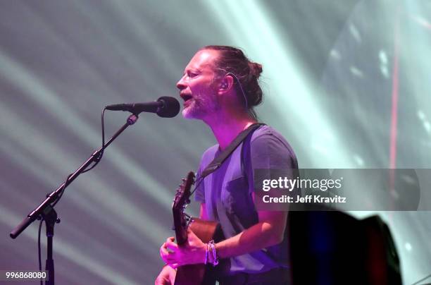 Thom Yorke of Radiohead performs at Madison Square Garden on July 11, 2018 in New York City, NY.