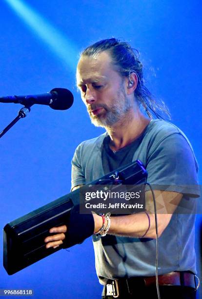 Thom Yorke of Radiohead performs at Madison Square Garden on July 11, 2018 in New York City, NY.