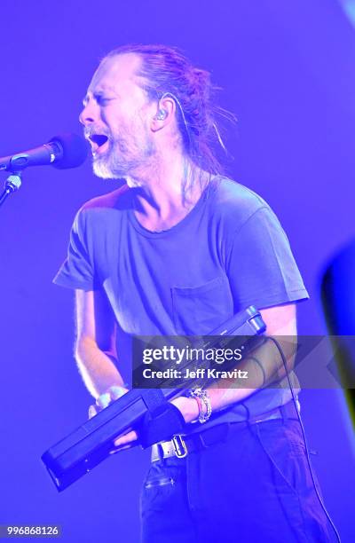 Thom Yorke of Radiohead performs at Madison Square Garden on July 11, 2018 in New York City, NY.