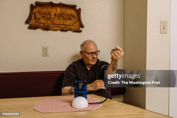 Houston Thibodeaux, Jr. Uses a Bluetooth-enabled blood pressure cuff provided to him by Oschner health care network. The device syncs with his...