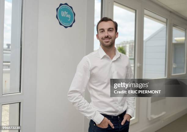 Co-founder and CEO of French logistics services provider dedicated to e-merchants Wing Jean-Baptiste Maillant poses at his company's headquarters in...