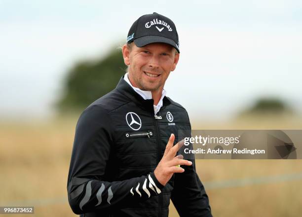 Marcel Siem of Germany reacts on hole ten during day one of the Aberdeen Standard Investments Scottish Open at Gullane Golf Course on July 12, 2018...