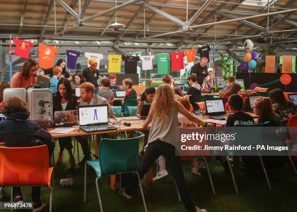 The Duke and Duchess of Sussex visit DogPatch Labs, a co-working space for technology start-ups located in Dublin's 'Digital Docklands' during their...