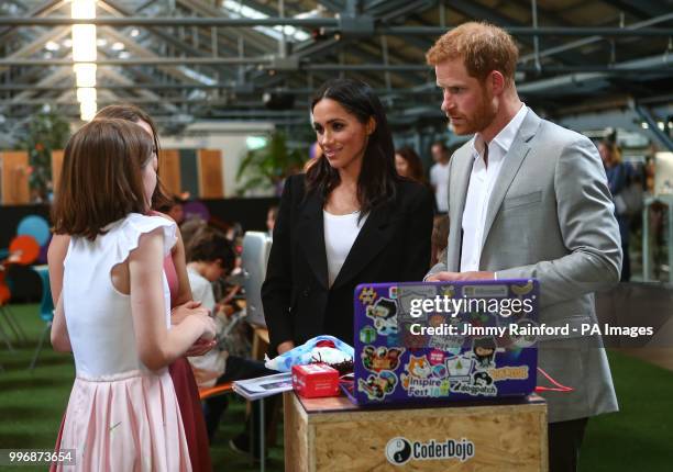 The Duke and Duchess of Sussex visit DogPatch Labs, a co-working space for technology start-ups located in Dublin's 'Digital Docklands' during their...