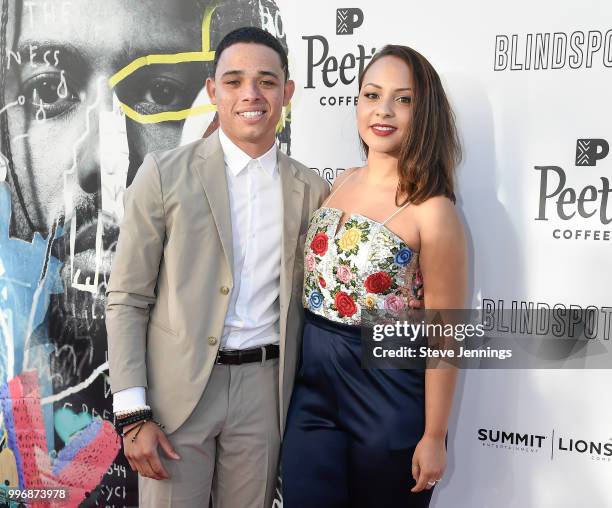 Actor Anthony Ramos and Actress Jasmine Cehpas Jones attend the Premiere of Summit Entertainment's "Blindspotting" at The Grand Lake Theater on July...