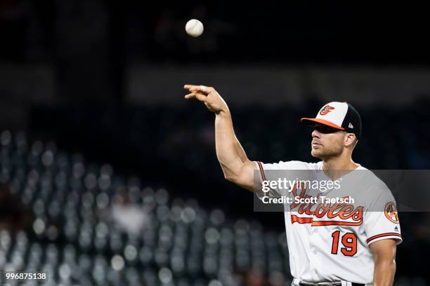 Chris Davis of the Baltimore Orioles in action during the eighth inning against the New York Yankees at Oriole Park at Camden Yards on July 11, 2018...