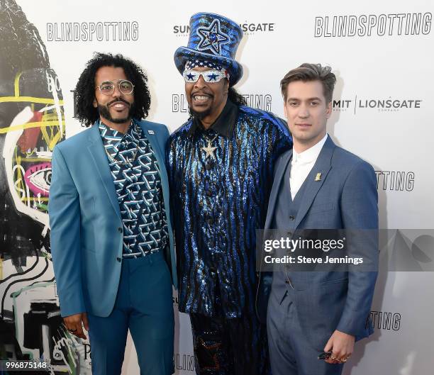 Actor & Co-Writer Daveed Diggs, Musician Bootsy Collins and Actor & Co-Writer Rafael Casal attend the Premiere of Summit Entertainment's...