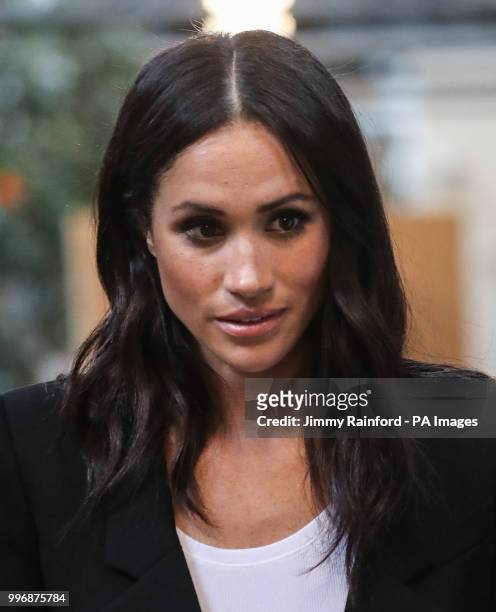 The Duchess of Sussex visits DogPatch Labs, a co-working space for technology start-ups located in Dublin's 'Digital Docklands' during her visit to...