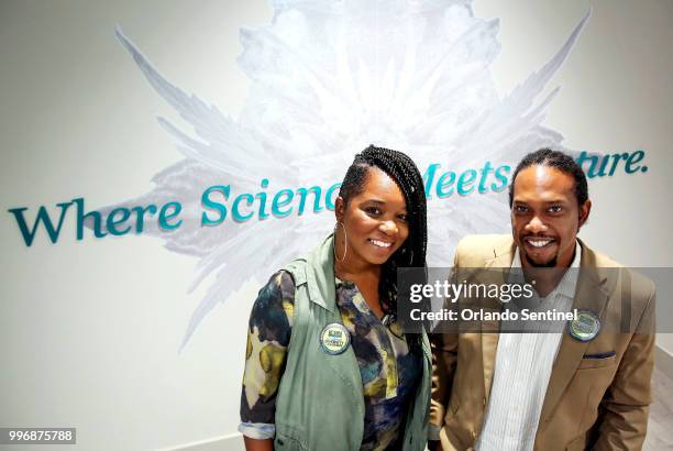 Roz McCarthy, the founder of Minorities for Medical Marijuana, left, and Erik Range, Board Chair at Minorities for Medical Marijuana, photographed...