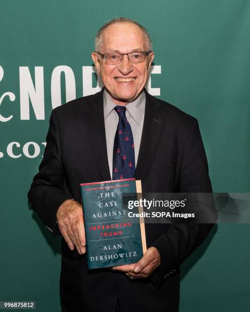 Alan Dershowitz promoting his newest book, "The Case Against Impeaching Trump", at the Barnes & Noble in Union Square in New York City.