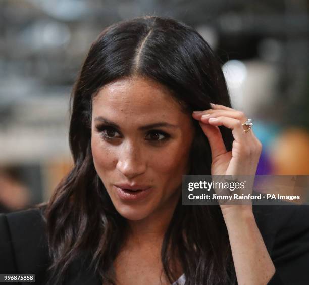 The Duchess of Sussex visits DogPatch Labs, a co-working space for technology start-ups located in Dublin's 'Digital Docklands' during her visit to...