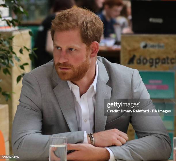 The Duke of Sussex visits DogPatch Labs, a co-working space for technology start-ups located in Dublin's 'Digital Docklands' during his visit to the...