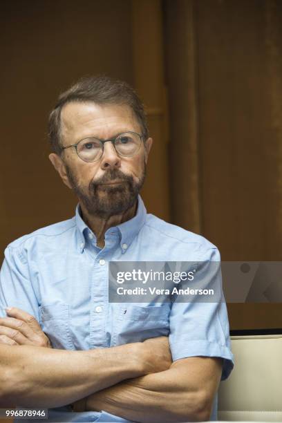 Bjorn Ulvaeus of ABBA at the "Mamma Mia! Here We Go Again" Press Conference at the Grand Hotel on July 11, 2018 in Stockholm, Sweden.