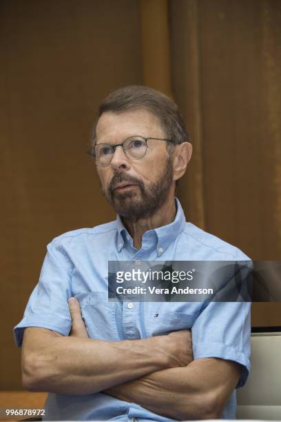 Bjorn Ulvaeus of ABBA at the "Mamma Mia! Here We Go Again" Press Conference at the Grand Hotel on July 11, 2018 in Stockholm, Sweden.