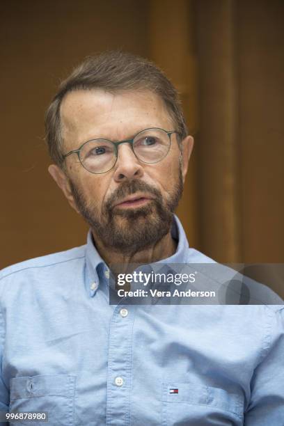 Bjorn Ulvaeus of ABBA at the "Mamma Mia! Here We Go Again" Press Conference at the Grand Hotel on July 11, 2018 in Stockholm, Sweden.