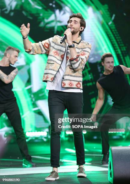 Singer Alvaro Soler during the concert in Opole. Polish and world music stars sang at a concert in Opole. The concert was organized to celebrate the...