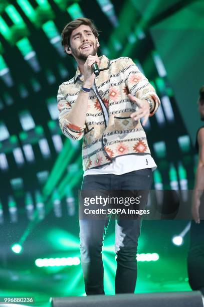 Singer Alvaro Soler during the concert in Opole. Polish and world music stars sang at a concert in Opole. The concert was organized to celebrate the...
