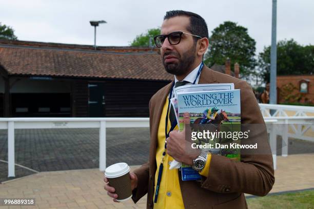 Kuwaiti, Abdulrahman Alkandari, inspects potential purchases ahead of the 'Tattersalls' July Sale on July 11, 2018 in Newmarket, England. Founded in...