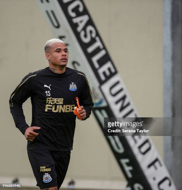 Newcastle's Kenedy undergoes testing at the Newcastle United Training Centre on July 9 in Newcastle upon Tyne, England.